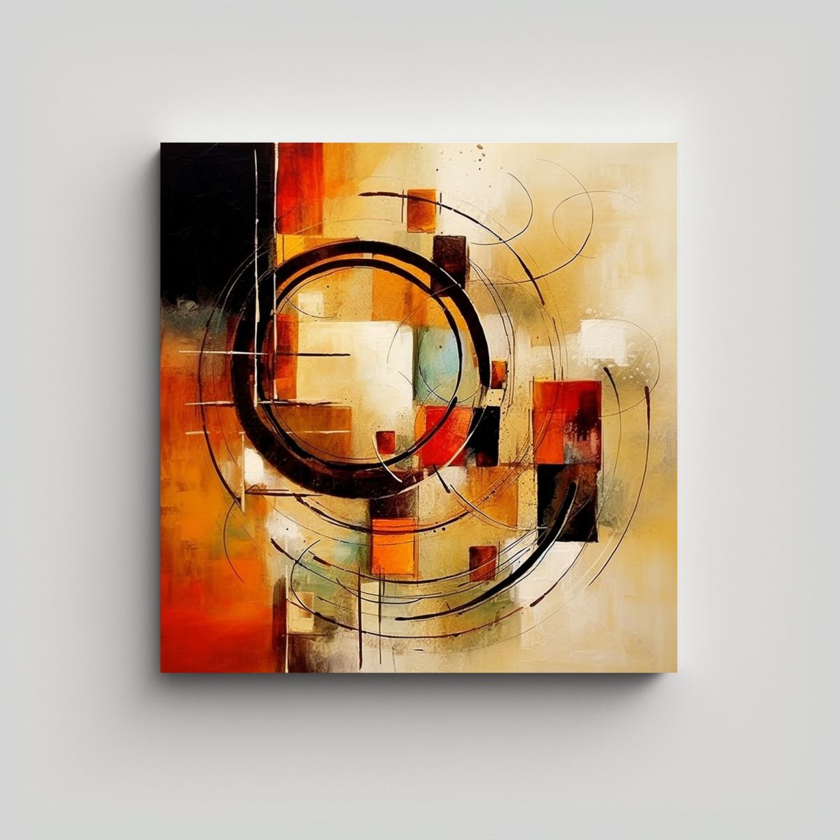 GENERICO - Pintura Abstracta Moderna En Lienzo Adorable 90x90 Cm