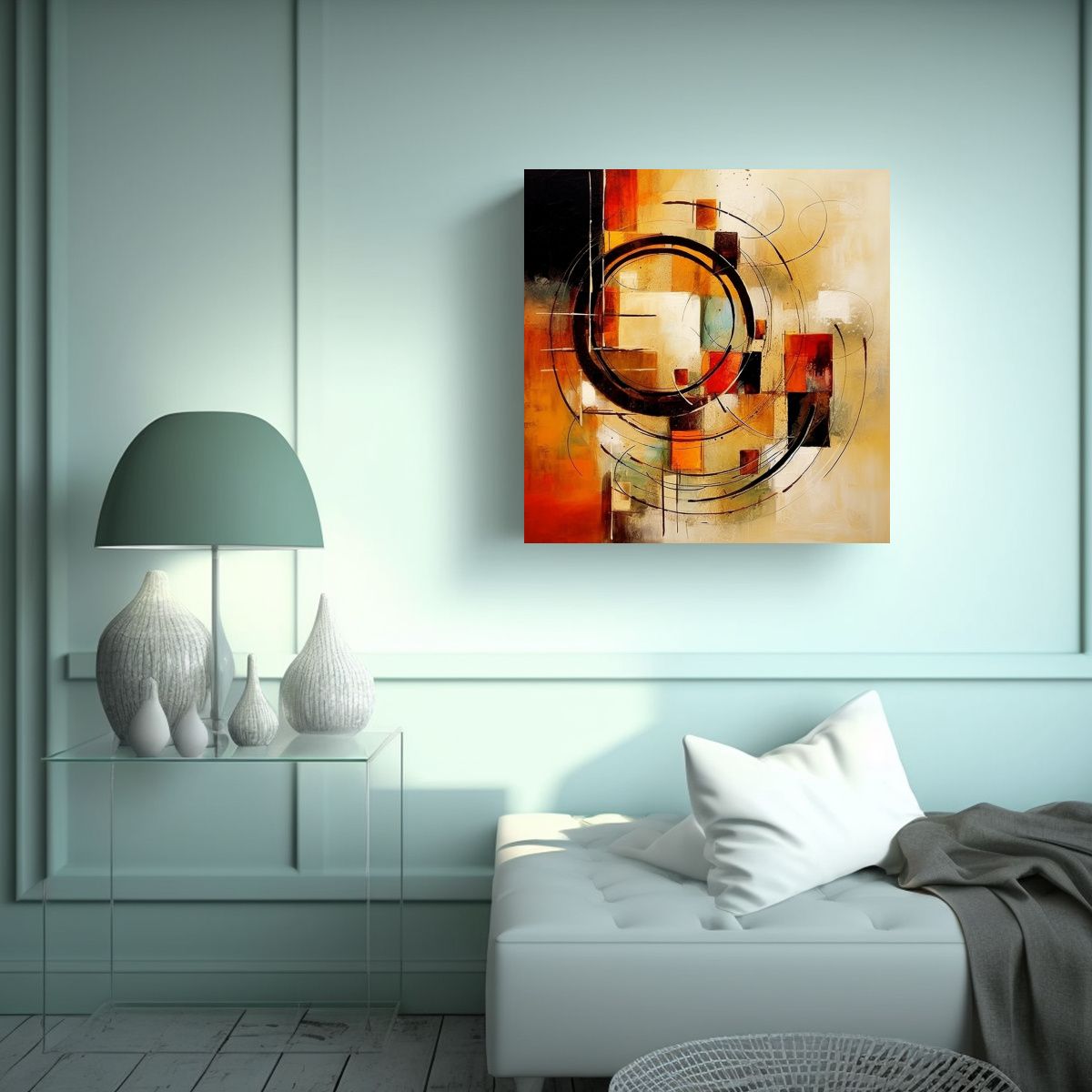 GENERICO - Pintura Abstracta Moderna En Lienzo Adorable 80x80 Cm