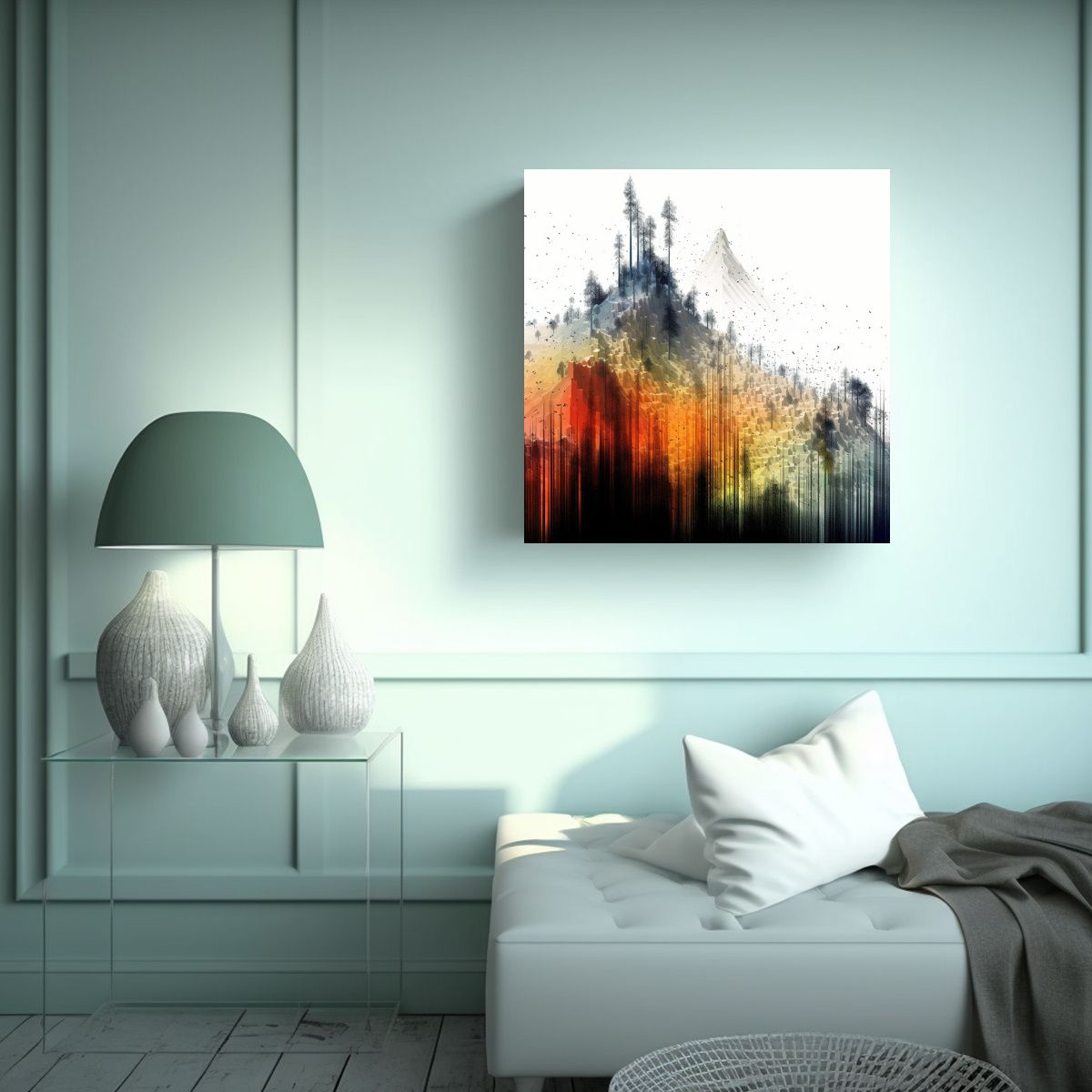 GENERICO - Tela En Bastidor Diseño Comedor De Datos 70x70 Cm