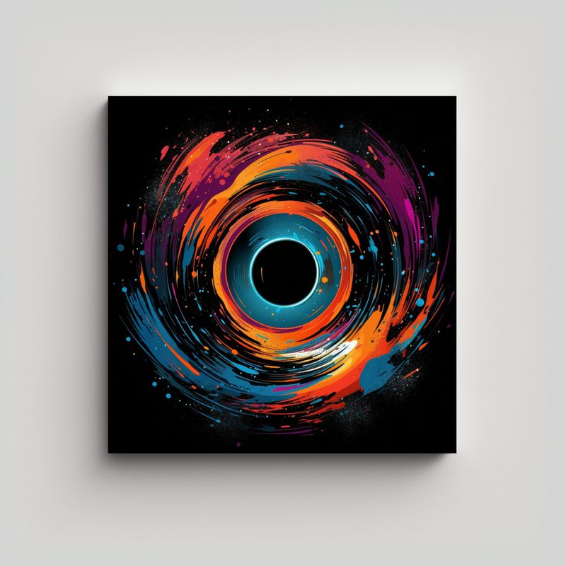 GENERICO - Pintura Decorativa De Cuadro Abstracción Espacio 50x50 Cm