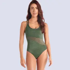 CHAMELA - TRAJE DE BAÑO VERDE OLIVO CONTROL ABDOMEN 43725