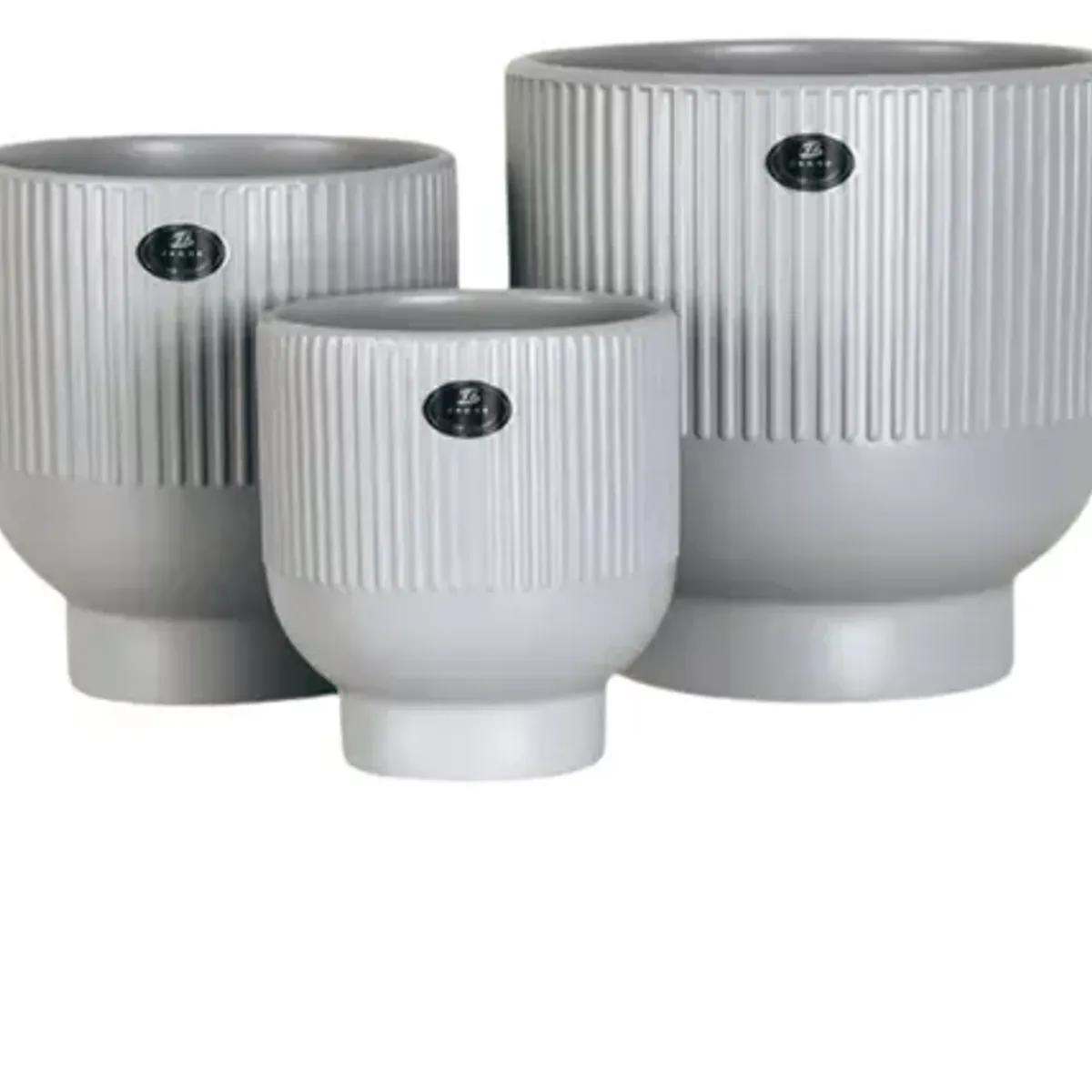 GENERICO - Set 3 Macetero Maceta De Ceramica BEIGE