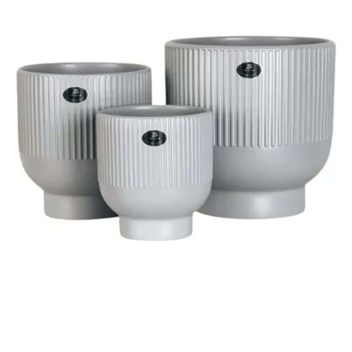 GENERICO - Set 3 Macetero Maceta De Ceramica BEIGE
