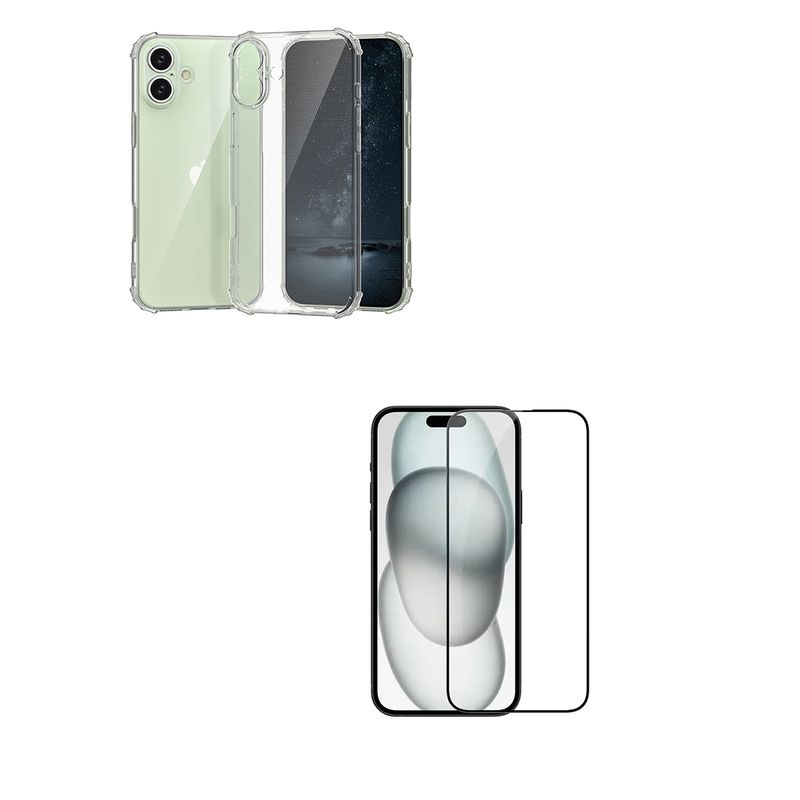 JOIGO - Carcasa Trasparente Para iPhone 16 Plus + Lamina Vidrio