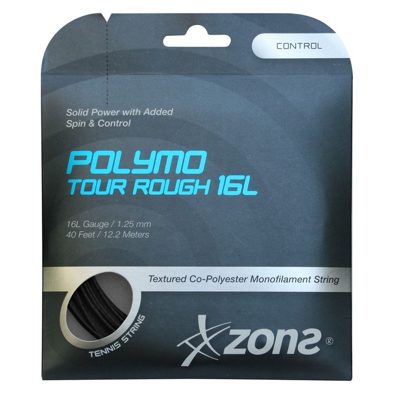 ZONS - Set Cuerda Tenis Zons Polymo Tour Rough 1.25 / 16L Negro