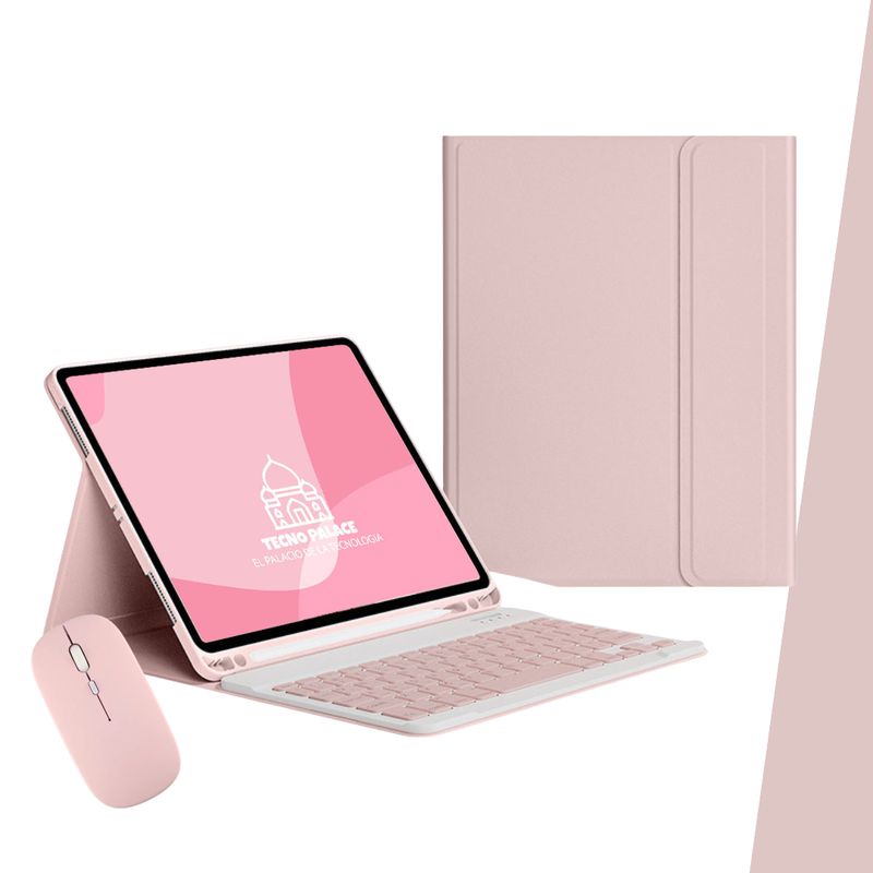 GENERICO - Fundas Con Teclado y Mouse Para Tablet Samsung S9Plus-S9FePlus-Letra Ñ