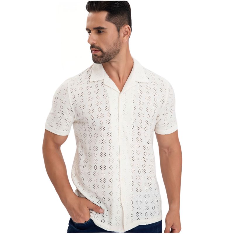 D'JOE - Camisa Malla Manga Corta Hombre_.