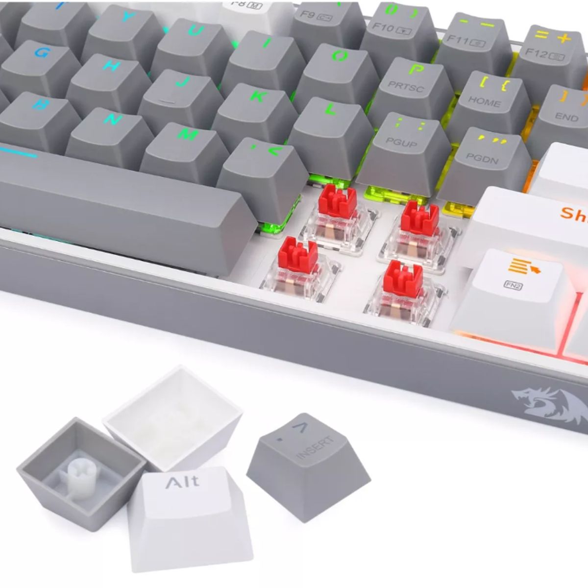 REDRAGON - Teclado Gamer - Redragon FIZZ PRO K616-RGB - Bluetooth - Gray-White