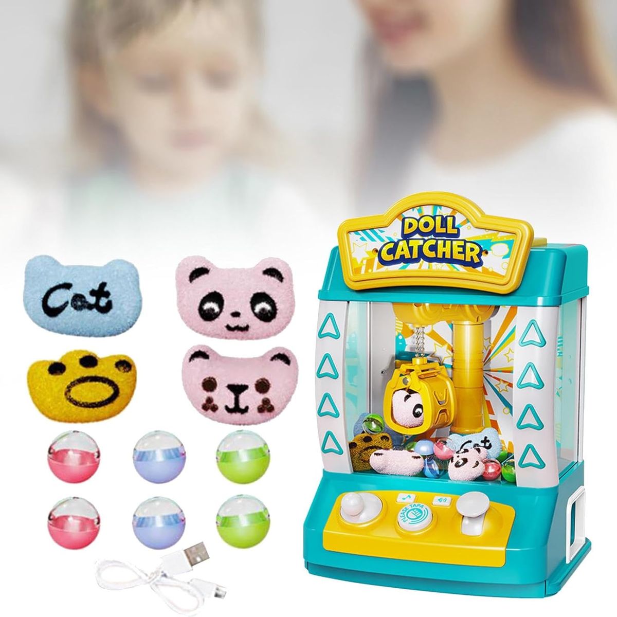 GENERICO - MAQUINA EXPENDEDORA  AZUL DE MINI PELUCHE O MAQUINA DE GARRA