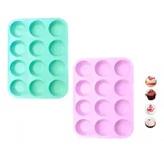 Pasteleria - Pack 2 Molde de Cupcakes Molde de Magdalena Molde Muffin Reposteria 12