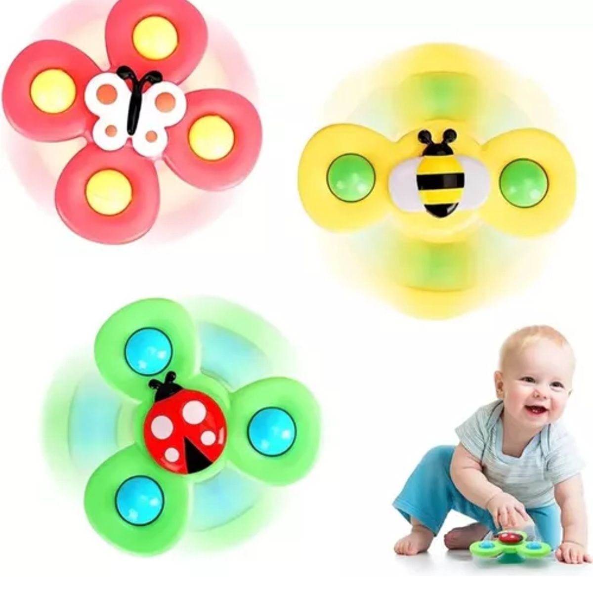 GENERICO - Juguetes Sensorial Giratorios Spinner Con Ventosa Para Bebé