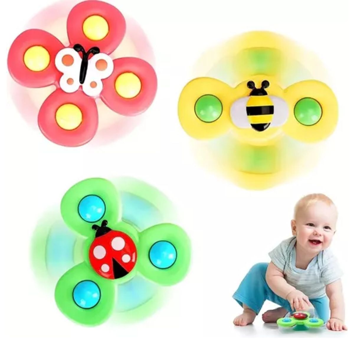 GENERICO - Juguetes Sensorial Giratorios Spinner Con Ventosa Para Bebé