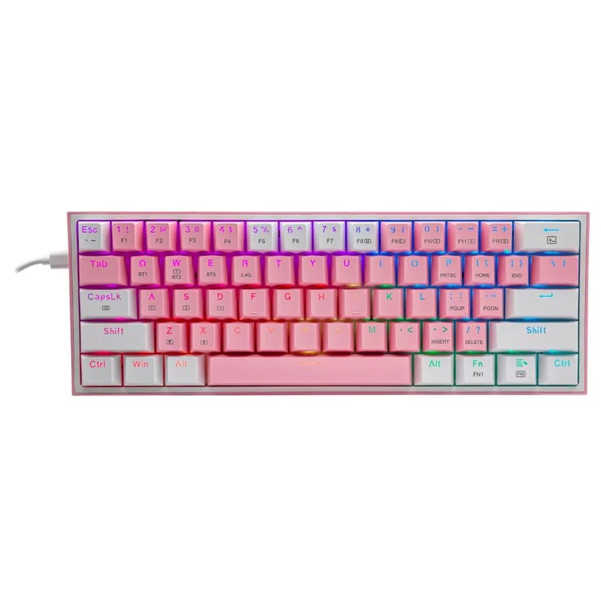 REDRAGON - Teclado Gamer - Redragon FIZZ PRO K616-RGB - Switch Red - Pink-White