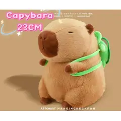 GENERICO - PELUCHE DE CAPYBARA 23CM CON DISEÑO DE MOCHILA TORTUGA WYM