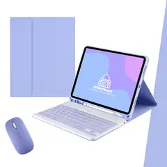 GENERICO - Fundas Con Teclado y Mouse Para Tablet Samsung S6 Lite Incluye letra Ñ.