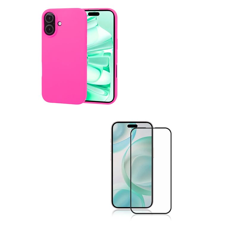 JOICO - Carcasa Lamina Vidrio Para iPhone 16 Plus Fucsia