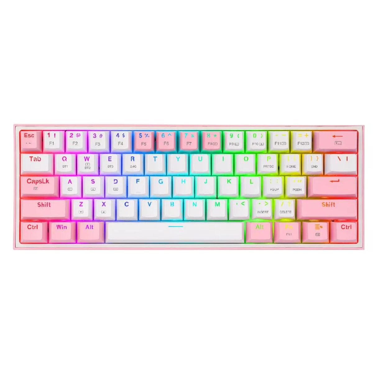 REDRAGON - Teclado Gamer - Redragon FIZZ PRO K616-RGB - Switch Red - White-Pink