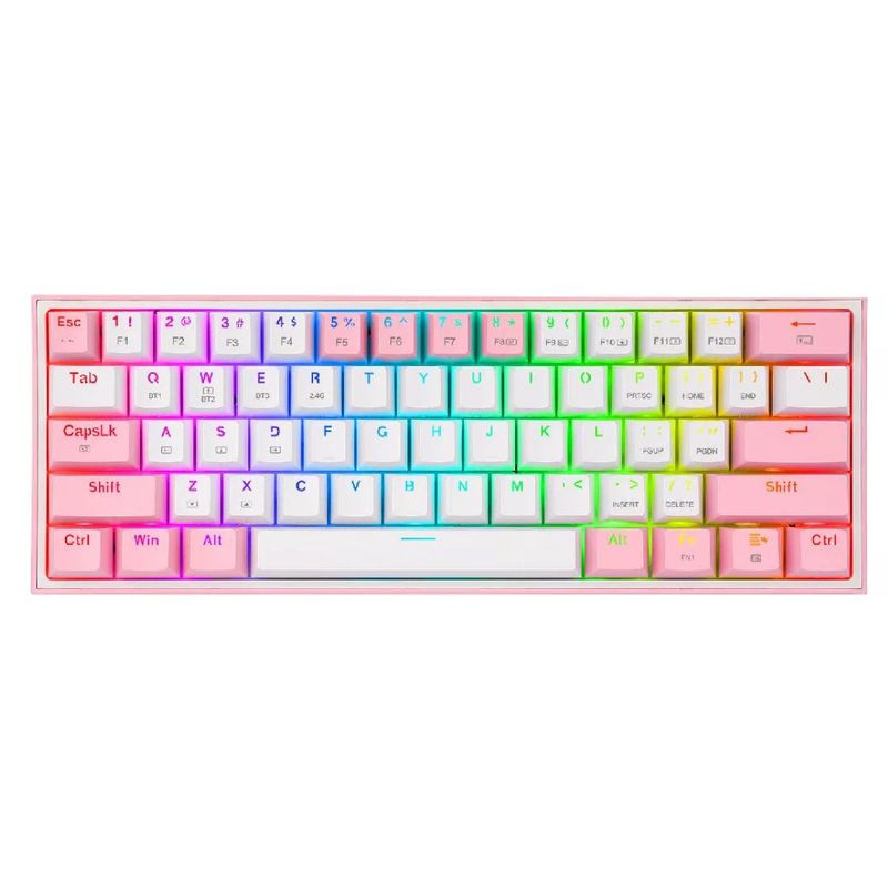 REDRAGON - Teclado Gamer - Redragon FIZZ PRO K616-RGB - Switch Red - White-Pink