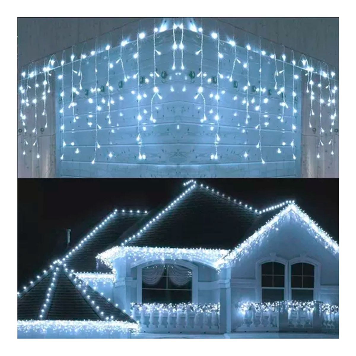 GENERICO - Cascada Iluminacion de Navidad de 300 Led 10 Metros Frio