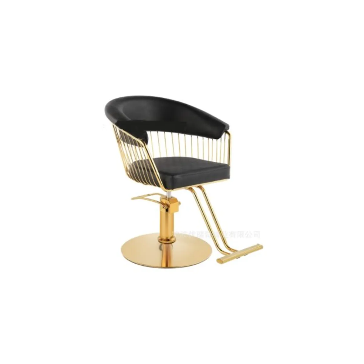 GENERICO - Sillon Barberia Peluqueria Salon Negro Detalles Dorado
