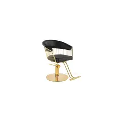 GENERICO - Sillon Barberia Peluqueria Salon Negro Detalles Dorado