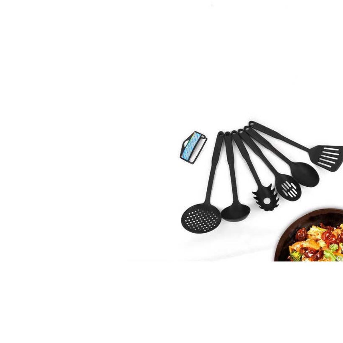 GENERICO - Set 6 Utensilios Para Cocina Cucharones Espumaderas Espátula