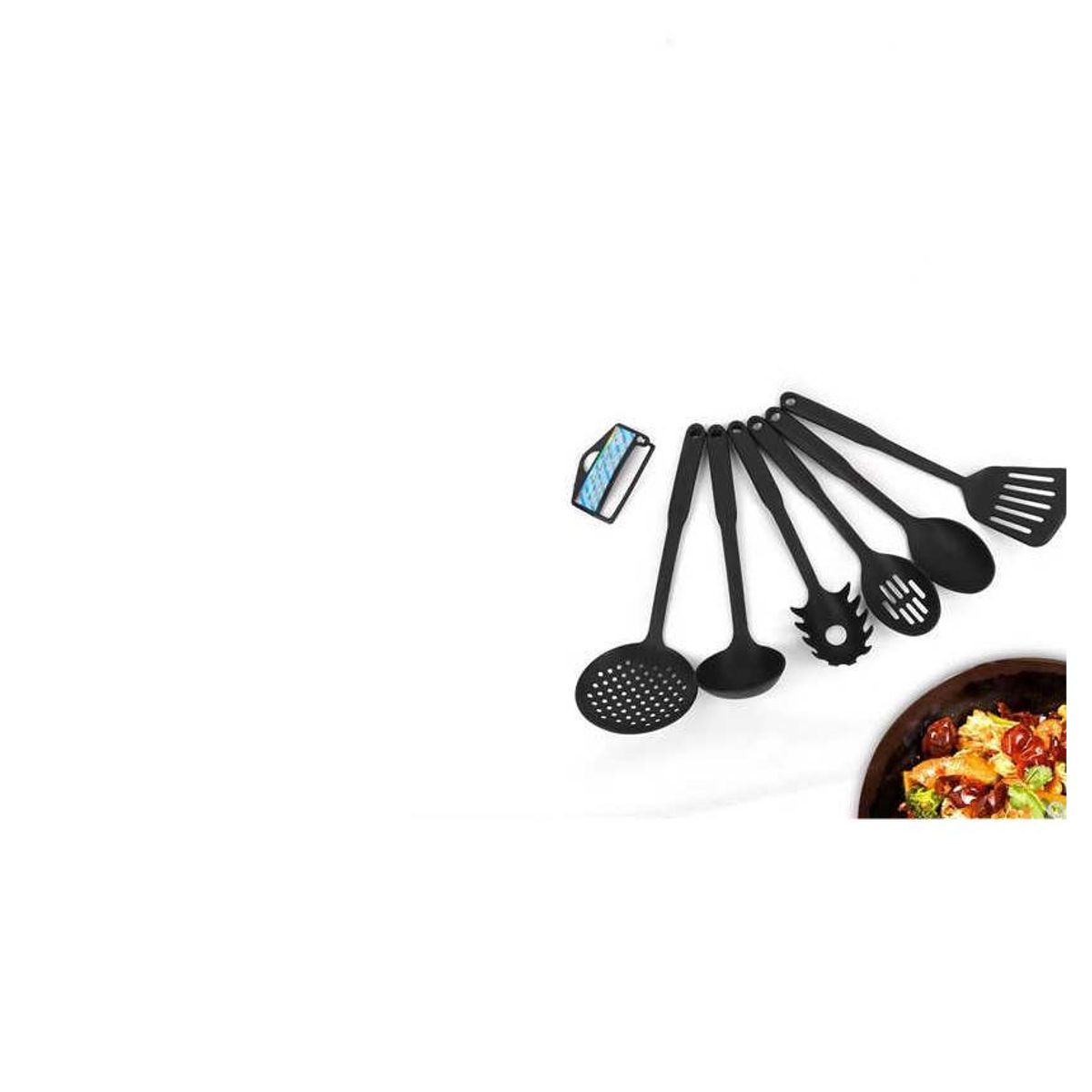 GENERICO - Set 6 Utensilios Para Cocina Cucharones Espumaderas Espátula