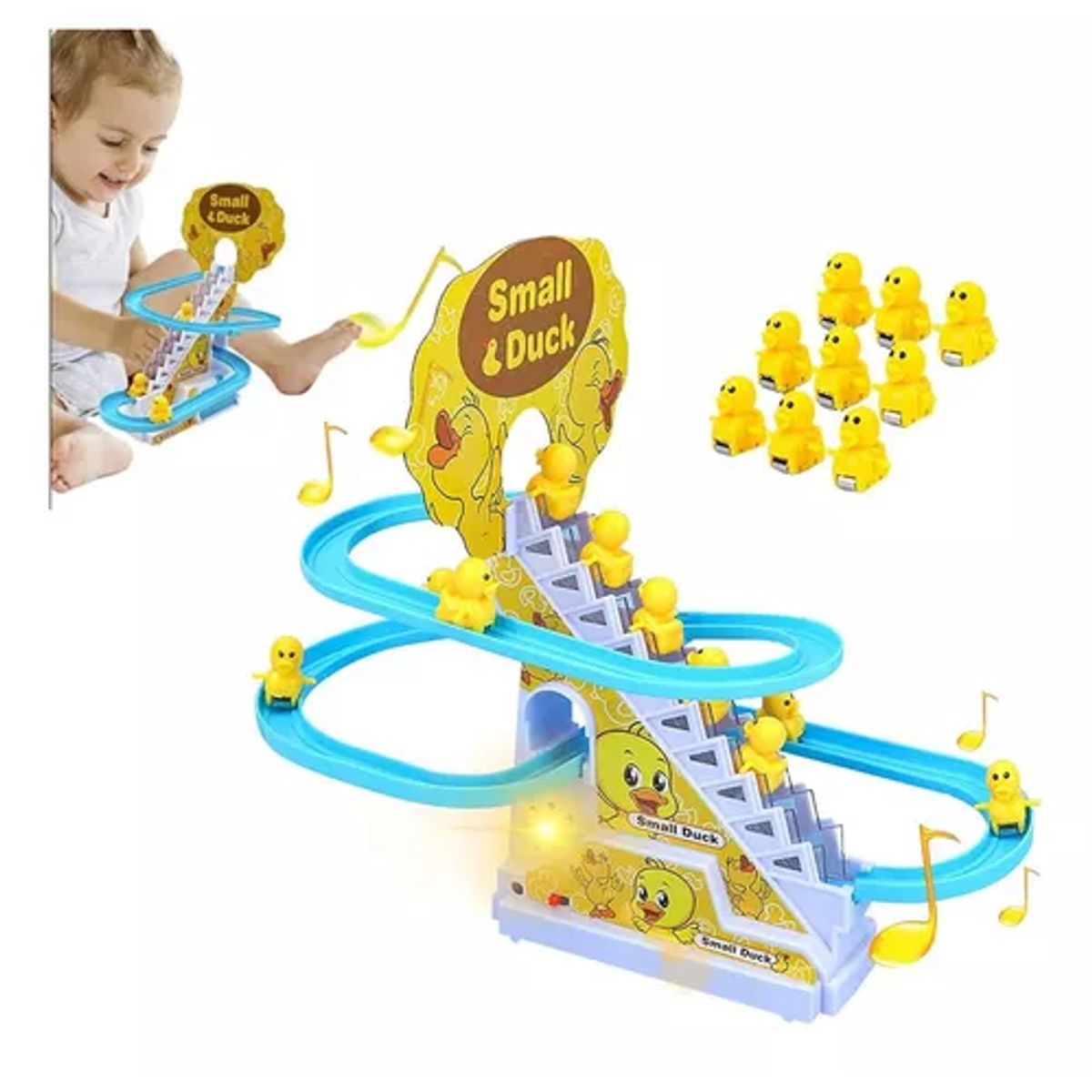GENERICO - Pista De Carreras Patos Escaleras Deslizamiento Juguete Niño