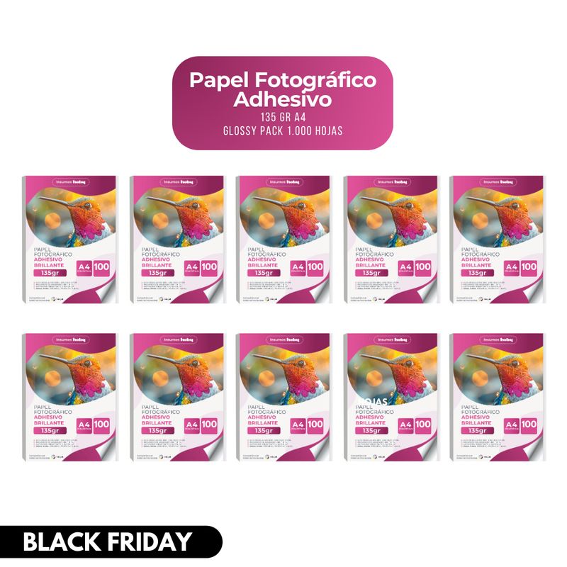 GENERICO - papel fotografico 135g adhesivo 1.000 hojas