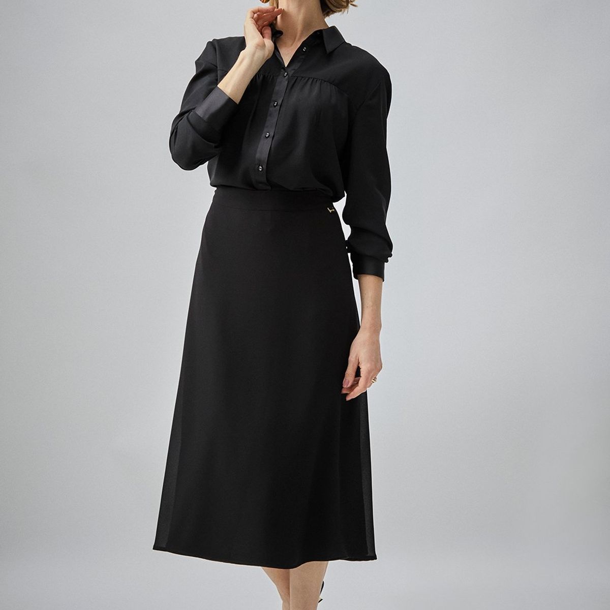 MA GRIFFE - Falda Larga Negro Mujer Magriffe