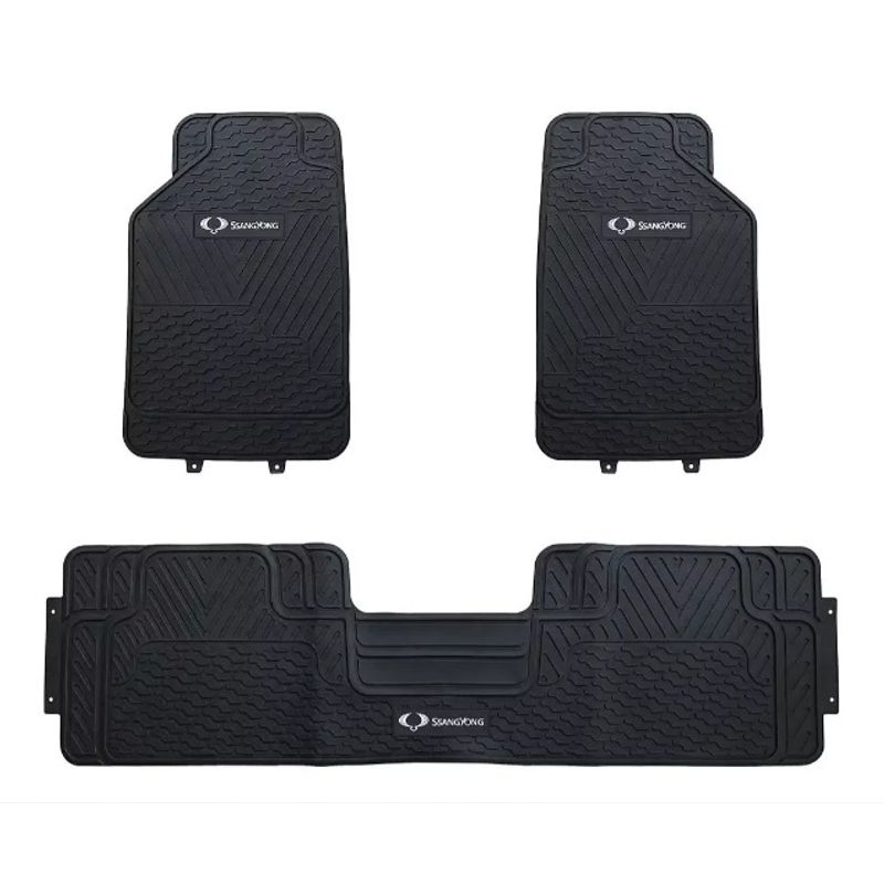 GENERICO - PISOS DE GOMA 3 PIEZAS PARA AUTOMOVIL Y CAMIONETA SSANGYONG