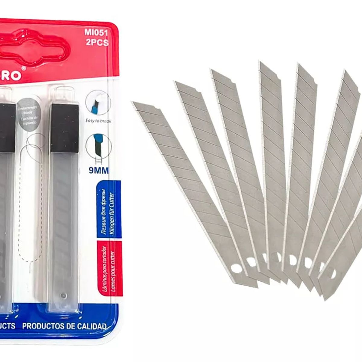 MOTARRO - Hojas Para Cutter De 9 mm Corta Cartón X 10 Unidades