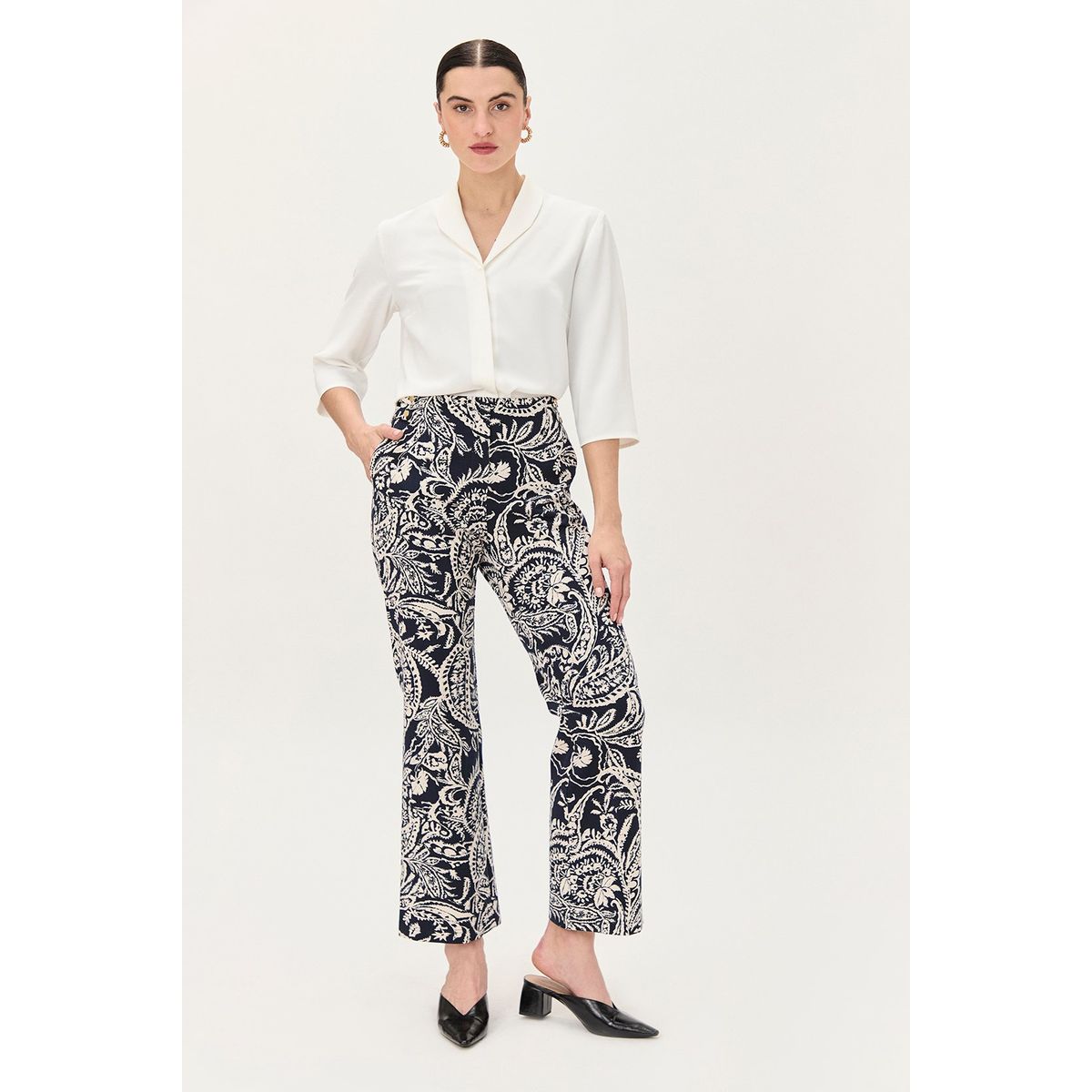 MA GRIFFE - Pantalon Azul Marino Mujer Magriffe