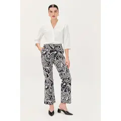 MA GRIFFE - Pantalon Recto Estampado Azul Magriffe