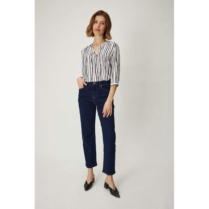 MA GRIFFE - Jeans Straight Azul Marino Mujer Magriffe