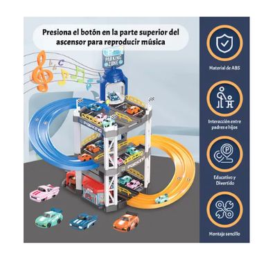 Imagen 2 del producto Pistas Autos Vidita Bighouse Juguete Armable Niños 3 Niveles