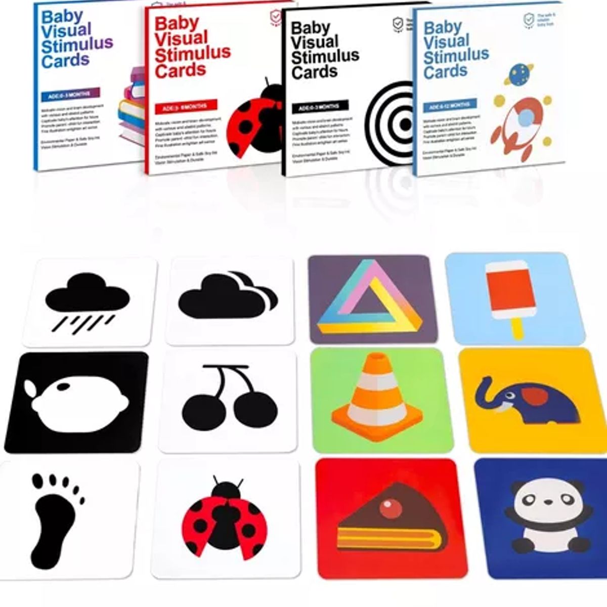 GENERICO - Set Tarjetas De Estimulación Visual Para Bebés 0-36 Meses