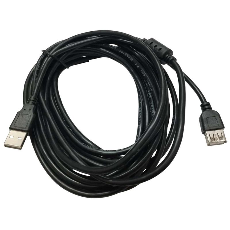 GEN - Cable Alargador USB 2.0 Extension de 5 Metros Macho Hembra - Negro
