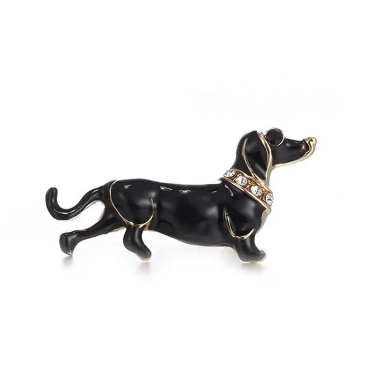 MERCADO CBF - Broche Perro Salchicha Negro Prendedor Aguja Perro Salchicha
