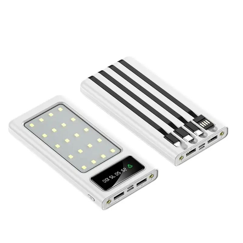 STARTECHOFFICE - Power Bank 20000 mAh Carga Rápida Luces para Camping Multifuncional.
