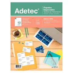 ADETEC - Papel 200g Para Tarjetas De Presentación Prepicado 88x52 mm