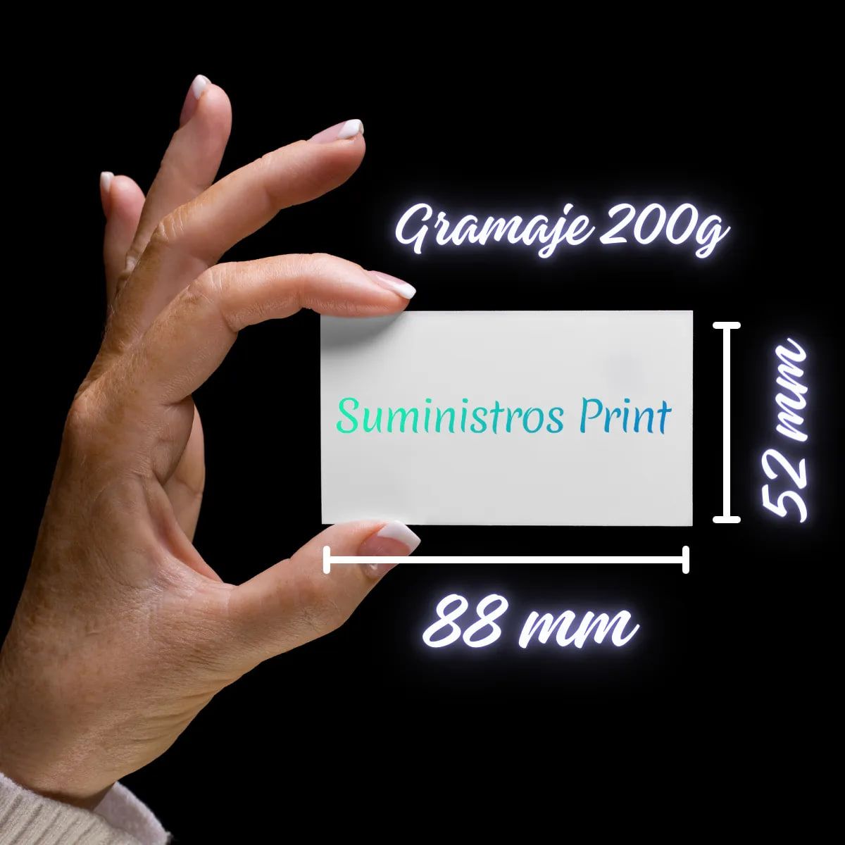 ADETEC - Papel 200g Para Tarjetas De Presentación Prepicado 88x52 mm