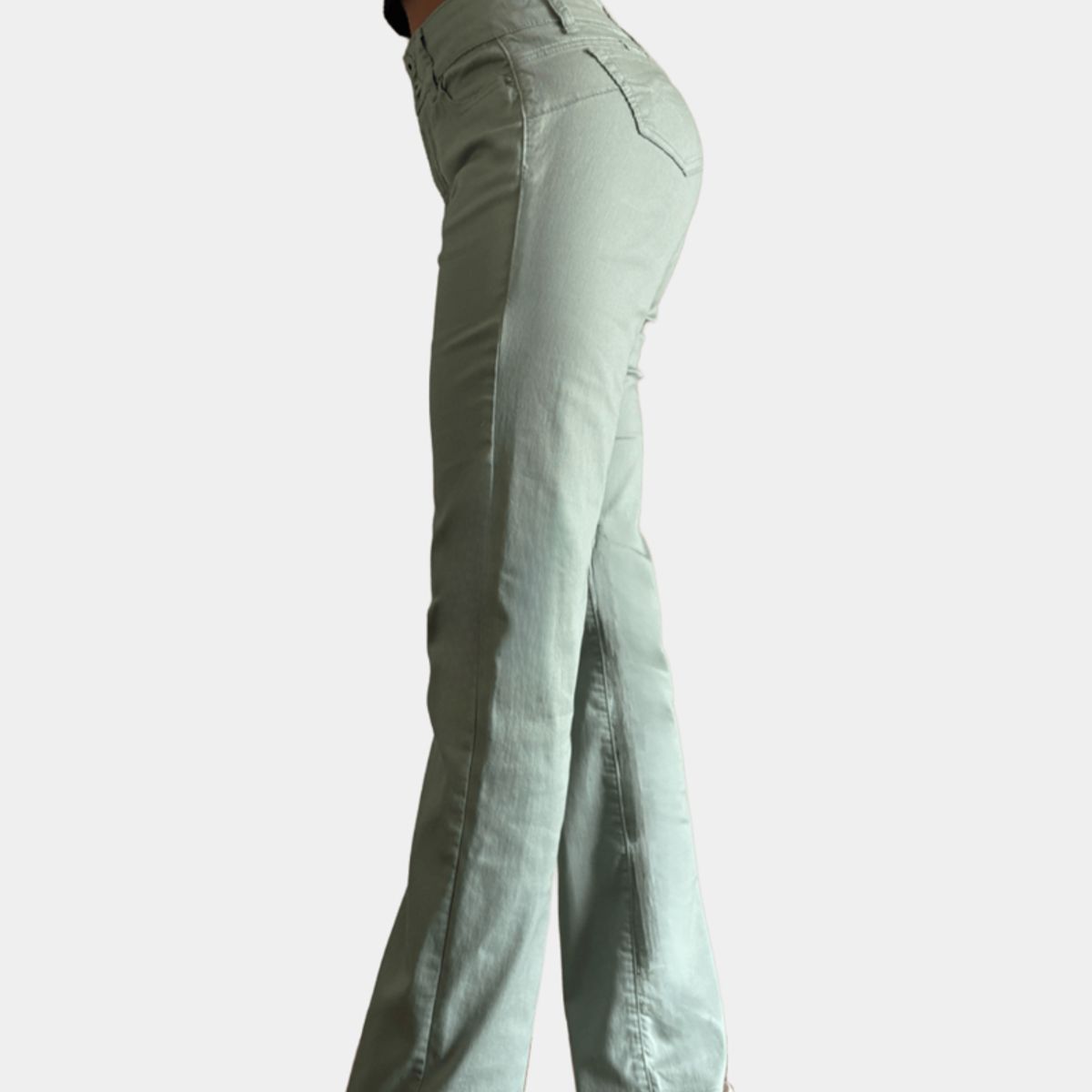 TENTATION - Pantalon Recto Tiro Alto Push Up Verde Tentation