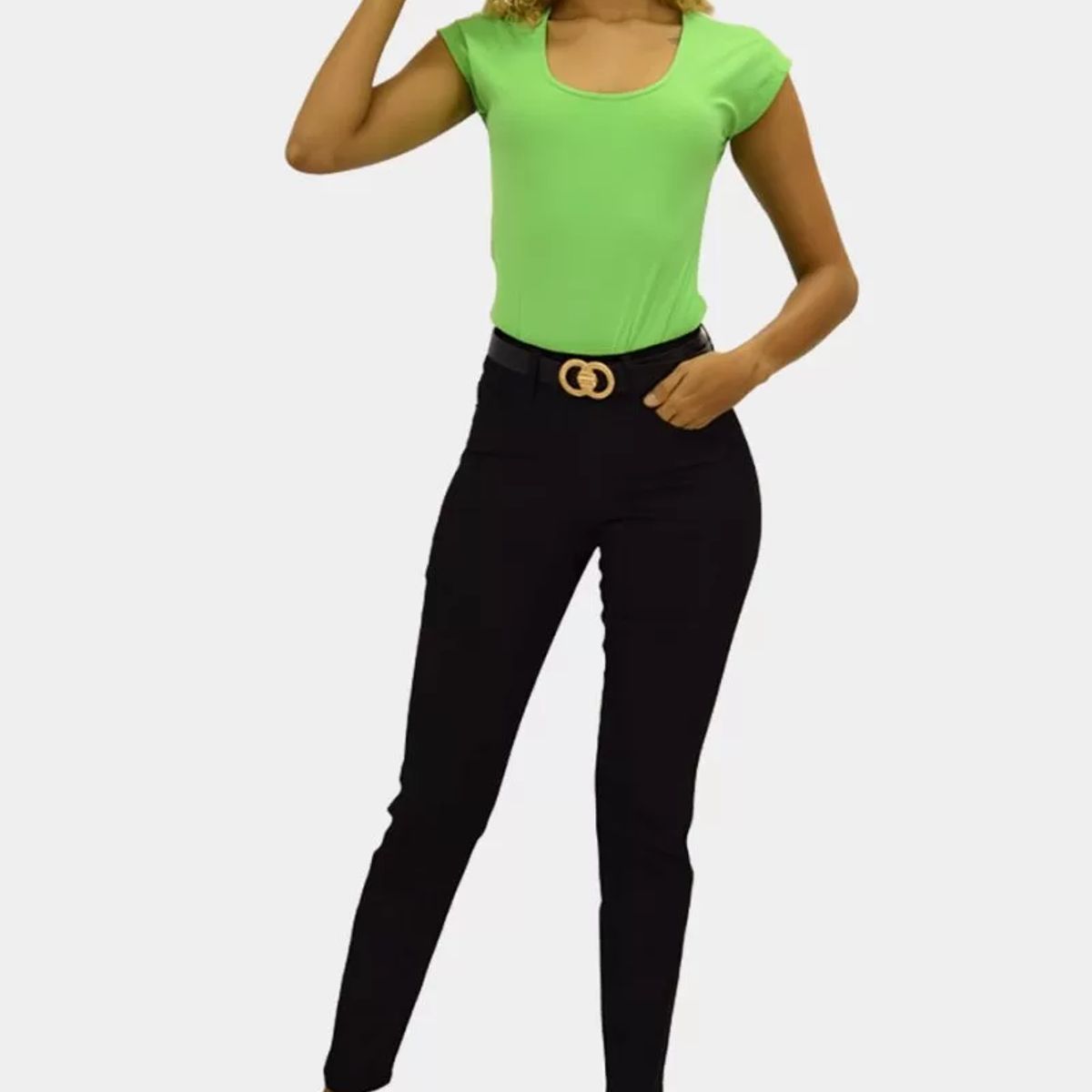 TENTATION - Pantalon Skinny Tiro Alto Push Up Black Tentation