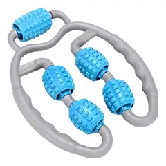 GENERICO - Masajeador Corporal Rodillo Cuello Hombro Pierna Manual Azul