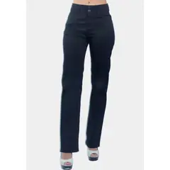 TENTATION - Pantalon Recto Tiro Alto Push Up Black