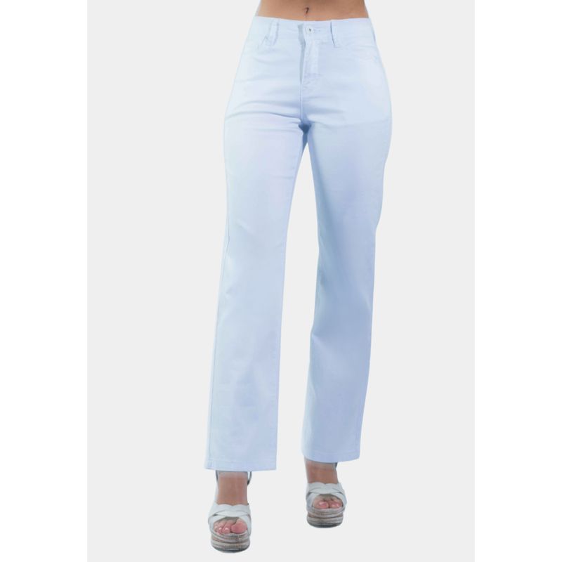 TENTATION - Pantalon Recto Tiro Alto Push Up Blanco Tentation