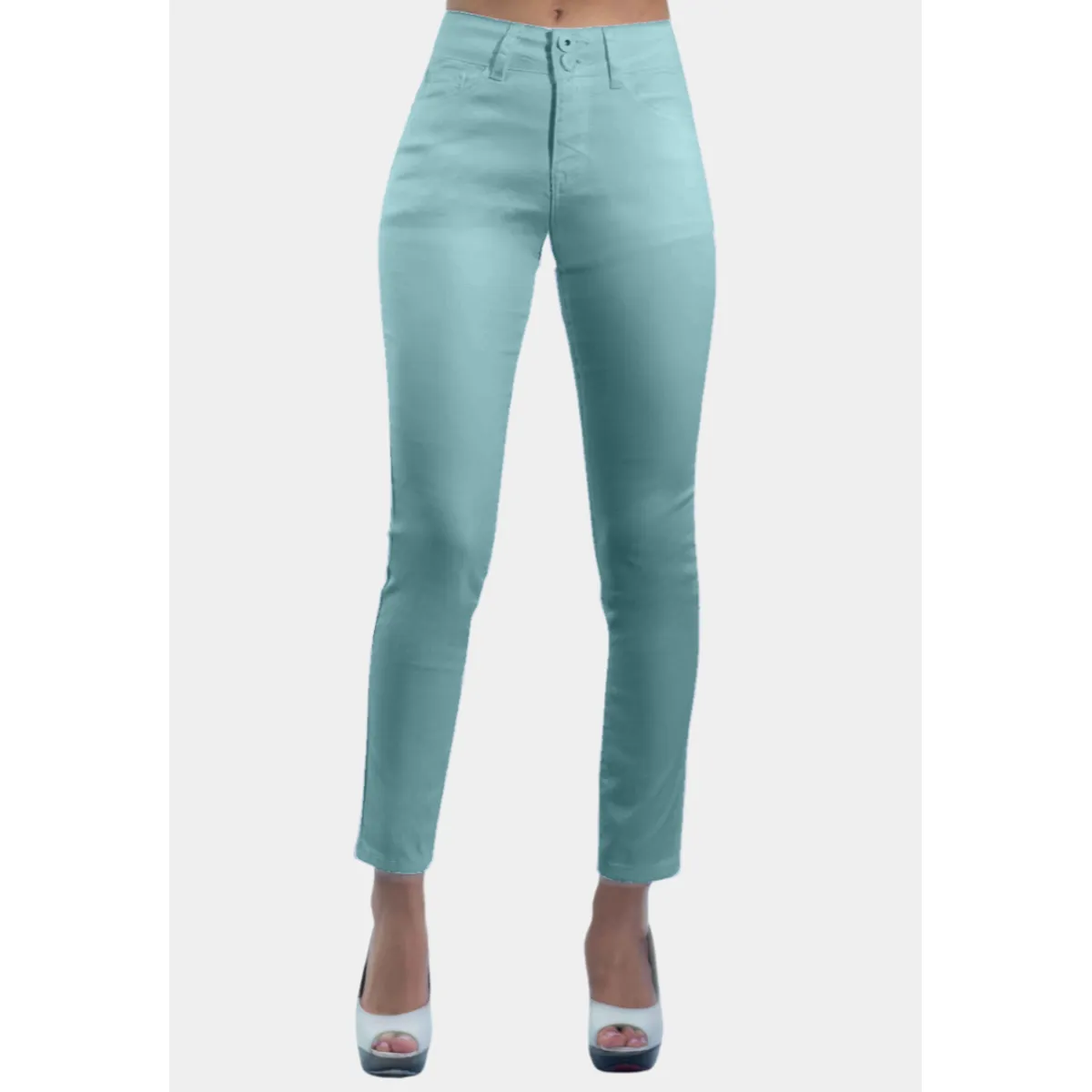 TENTATION - Pantalon Skinny Tiro Alto Push Up Verde Tentation
