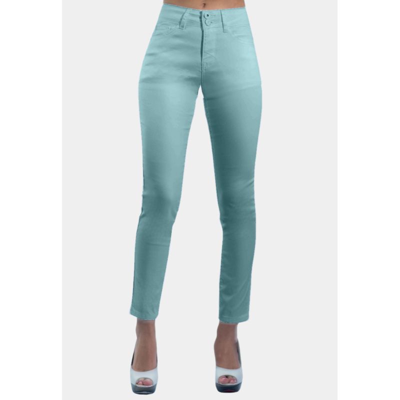 TENTATION - Pantalon Skinny Tiro Alto Push Up Verde Tentation