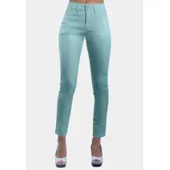 TENTATION - Pantalon Skinny Tiro Alto Push Up Verde
